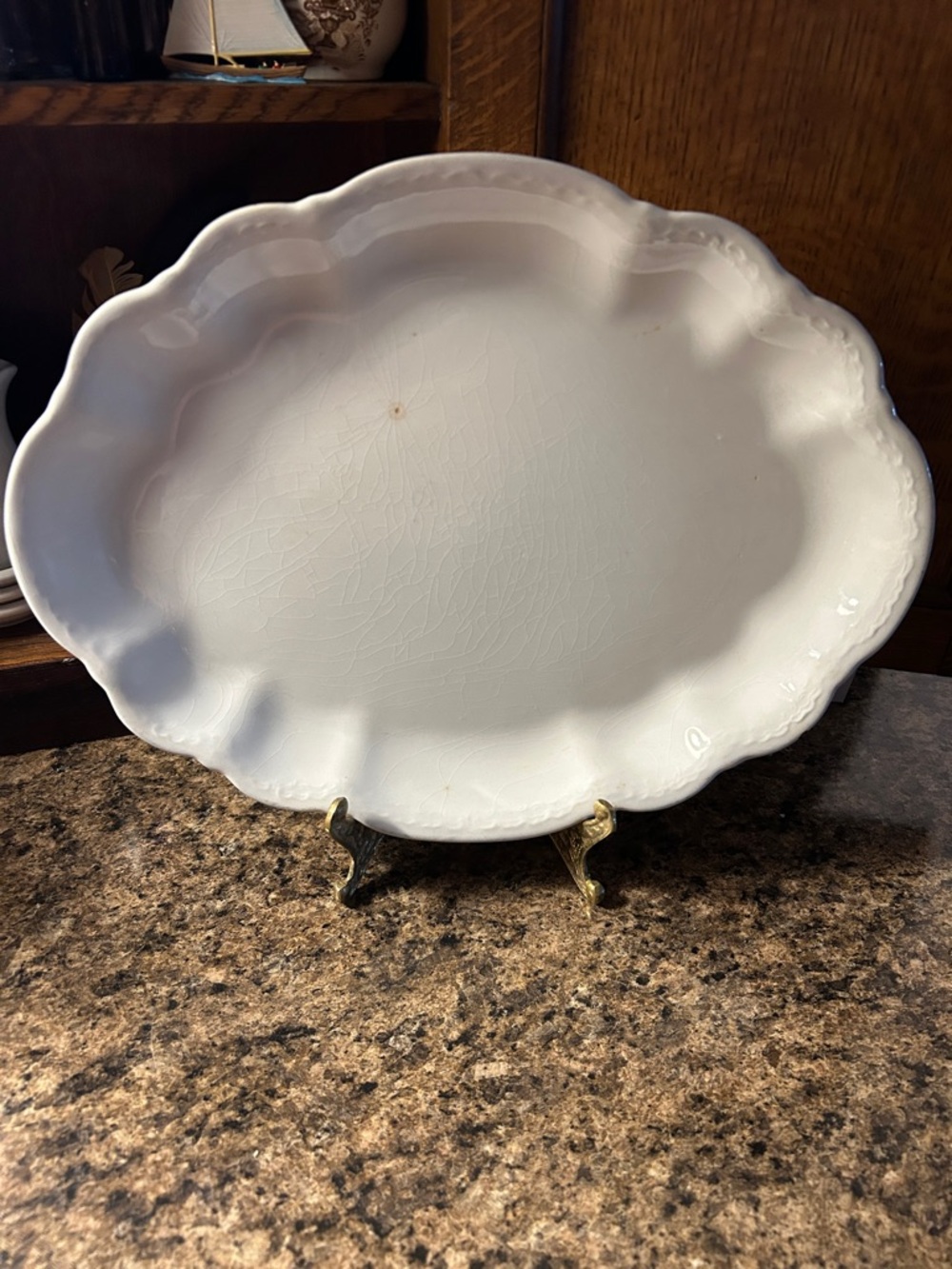 White Scalloped Edge Hudson Serving Platter from Homer Laughlin